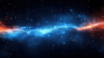 Abstract blue light streaks and glowing effects against a dark background, evoking a futuristic feel