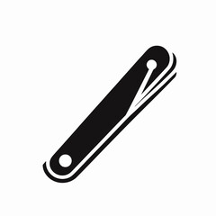 Obraz premium very simple flat and single minimalist Nail File Edge Silhouettes in black on a white background 