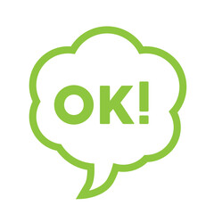 chat bubble with green it's okay text