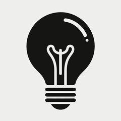 very simple flat and single minimalist Lightbulb Base Silhouettes in black on a white background 