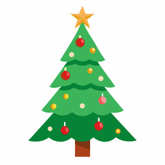 Christmas tree isolated on white background