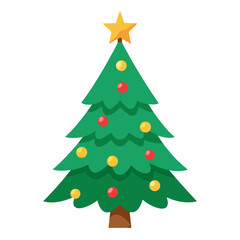 Christmas tree isolated on white background