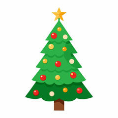 Christmas tree isolated on white background