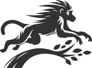 Vector animal baboon silhouette