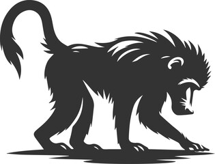 Vector animal baboon silhouette