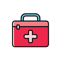 Obraz premium Colorful First Aid Kit Icon Illustration