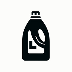 Obraz premium very simple flat and single minimalist Laundry Detergent Bottle Silhouettes in black on a white background