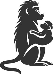 Vector animal baboon silhouette