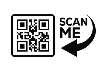 QR code scan icon set. Scan me frame. QR code scan for smartphone. QR code for mobile app, payment and identification. Vector illustration.