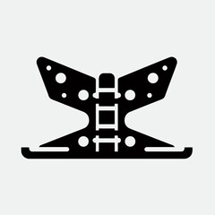 very simple flat and single minimalist Laptop Hinge Silhouettes in black on a white background 