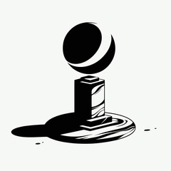 very simple flat and single minimalist Marble Base Silhouettes in black on a white background 