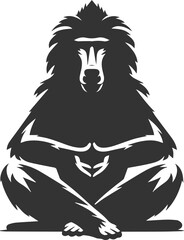 Vector animal baboon silhouette