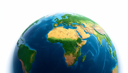 Fototapeta premium Detailed Earth globe, continents, oceans, landmasses. Generative AI