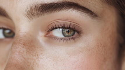 Fototapeta premium Close-up of an engaging eye highlighting details and natural beauty during natural light in an outdoor setting