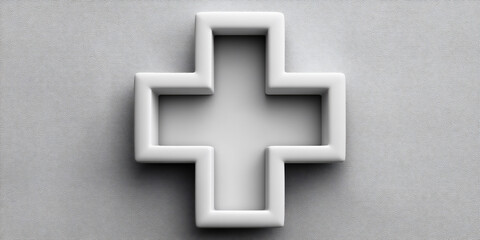 Obraz premium line art cross with soft shadows