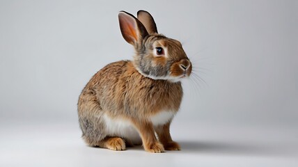 Obraz premium white rabbit on white background