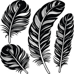 Obraz premium Feathers silhouette set vector image (7).eps