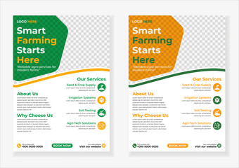 Creative agriculture flyer template design