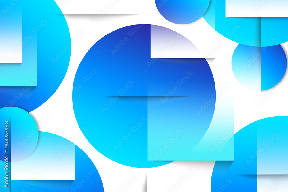 Poster abstract circle background gradient soft light blue with lines shadow as paper cut design for graphi