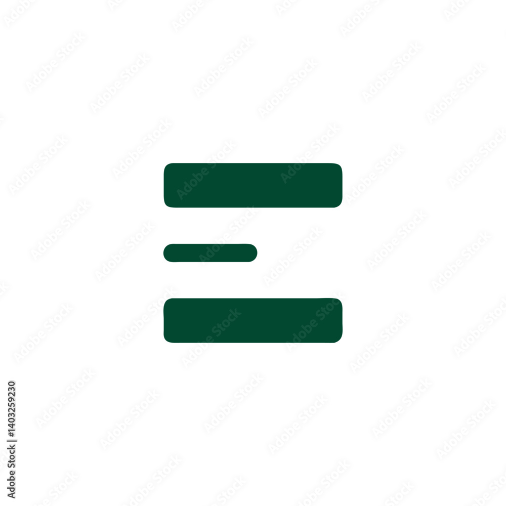 Poster elegant dark green horizontal menu bar icon design element for website and application interfaces