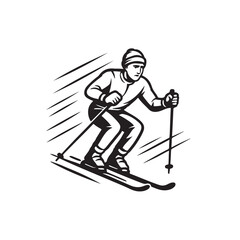 Obraz premium skier on a snowboard vector