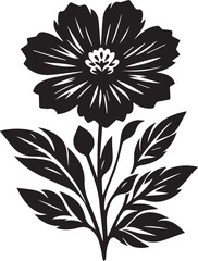 Illustration Of A Beautiful Black And White Flower Vector