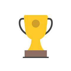 Golden trophy on a stand, symbol of victory and achievement