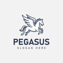 Pegasus logo outline design inspiration
