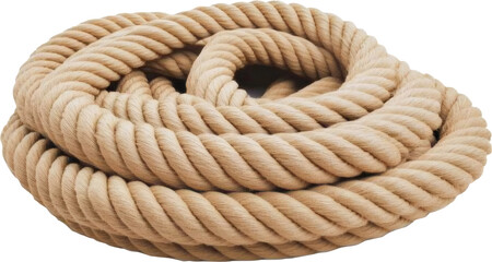 Beige Rope Coiled on transparent Background 