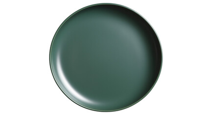 empty green  plate isolated on white background , transparent png 