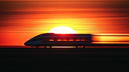 Sunset High-Speed Train Journey