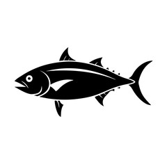 bluefin tuna icon, bluefin tuna silhouette vector illustration-simple silhouette illustration of bluefin tuna, perfect for bluefin tuna logos and icons
