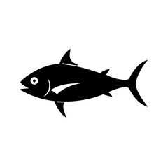 skipjack tuna icon, skipjack tuna silhouette vector illustration-simple silhouette illustration of skipjack tuna, perfect for skipjack tuna logos and icons