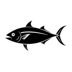 yellowfin tuna icon, yellowfin tuna silhouette vector illustration-simple silhouette illustration of yellowfin tuna, perfect for yellowfin tuna logos and icons