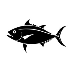 yellowfin tuna icon, yellowfin tuna silhouette vector illustration-simple silhouette illustration of yellowfin tuna, perfect for yellowfin tuna logos and icons