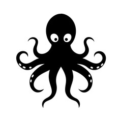 octopus icon, octopus silhouette vector illustration-simple silhouette illustration of octopus, perfect for octopus logos and icons