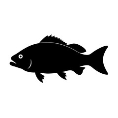 black drum icon, black drum silhouette vector illustration-simple silhouette illustration of black drum, perfect for black drum logos and icons
