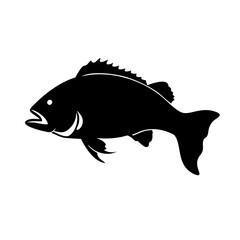 black drum icon, black drum silhouette vector illustration-simple silhouette illustration of black drum, perfect for black drum logos and icons