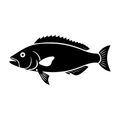 tilefish icon, tilefish silhouette vector illustration-simple silhouette illustration of tilefish, perfect for tilefish logos and icons