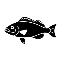 tilefish icon, tilefish silhouette vector illustration-simple silhouette illustration of tilefish, perfect for tilefish logos and icons