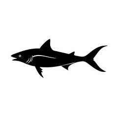 cobia icon, cobia silhouette vector illustration-simple silhouette illustration of cobia, perfect for cobia logos and icons