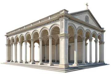Obraz premium colonnade of the cathedral 3d rendering isolated on white background