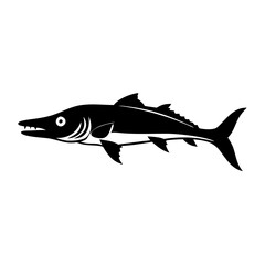barracuda icon, barracuda silhouette vector illustration-simple silhouette illustration of barracuda, perfect for barracuda logos and icons