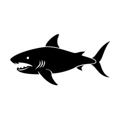 bull shark icon, bull shark silhouette vector illustration-simple silhouette illustration of bull shark, perfect for bull shark logos and icons