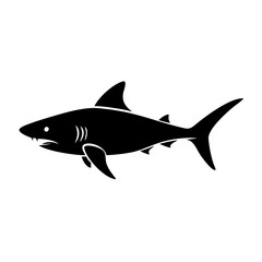 bull shark icon, bull shark silhouette vector illustration-simple silhouette illustration of bull shark, perfect for bull shark logos and icons