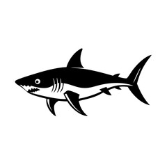 Fototapeta premium mako shark icon, mako shark silhouette vector illustration-simple silhouette illustration of mako shark, perfect for mako shark logos and icons