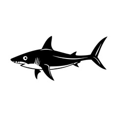 mako shark icon, mako shark silhouette vector illustration-simple silhouette illustration of mako shark, perfect for mako shark logos and icons