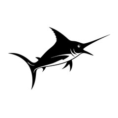 Fototapeta premium blue marlin icon, blue marlin silhouette vector illustration-simple silhouette illustration of blue marlin, perfect for blue marlin logos and icons