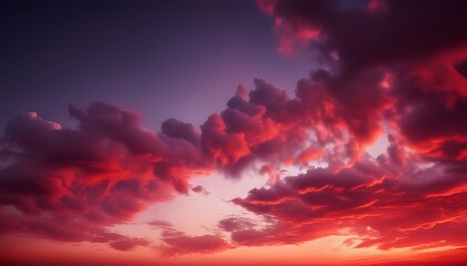 Fototapeta premium Red cloud texture background. Blurred photo of red sky with clouds. Generated image