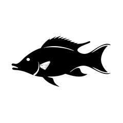 Obraz premium hogfish icon, hogfish silhouette vector illustration-simple silhouette illustration of hogfish, perfect for hogfish logos and icons